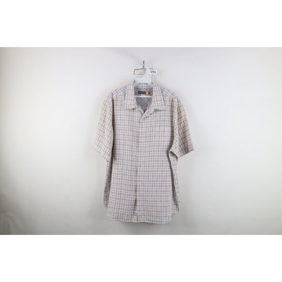 Vintage 90s Y2K Quiksilver Surfing Mens XL Short Sleeve Collared Button Shirt - Picture 1 of 15